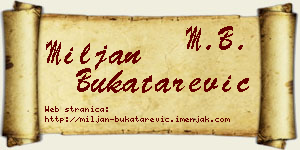 Miljan Bukatarević vizit kartica